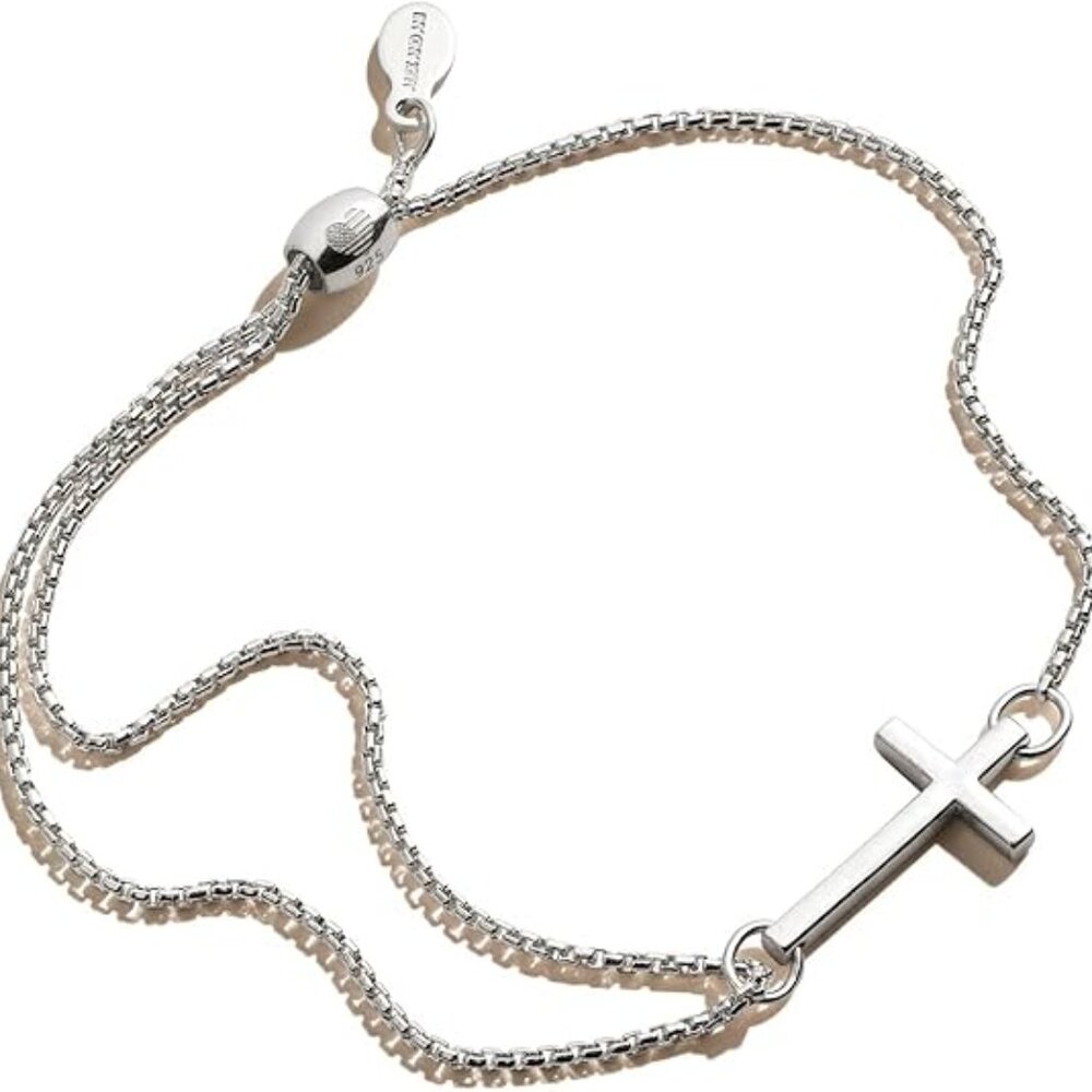 Alex and Ani Path of Symbols Adjustable Pull Chain Bracelet for Women, Cross Cha